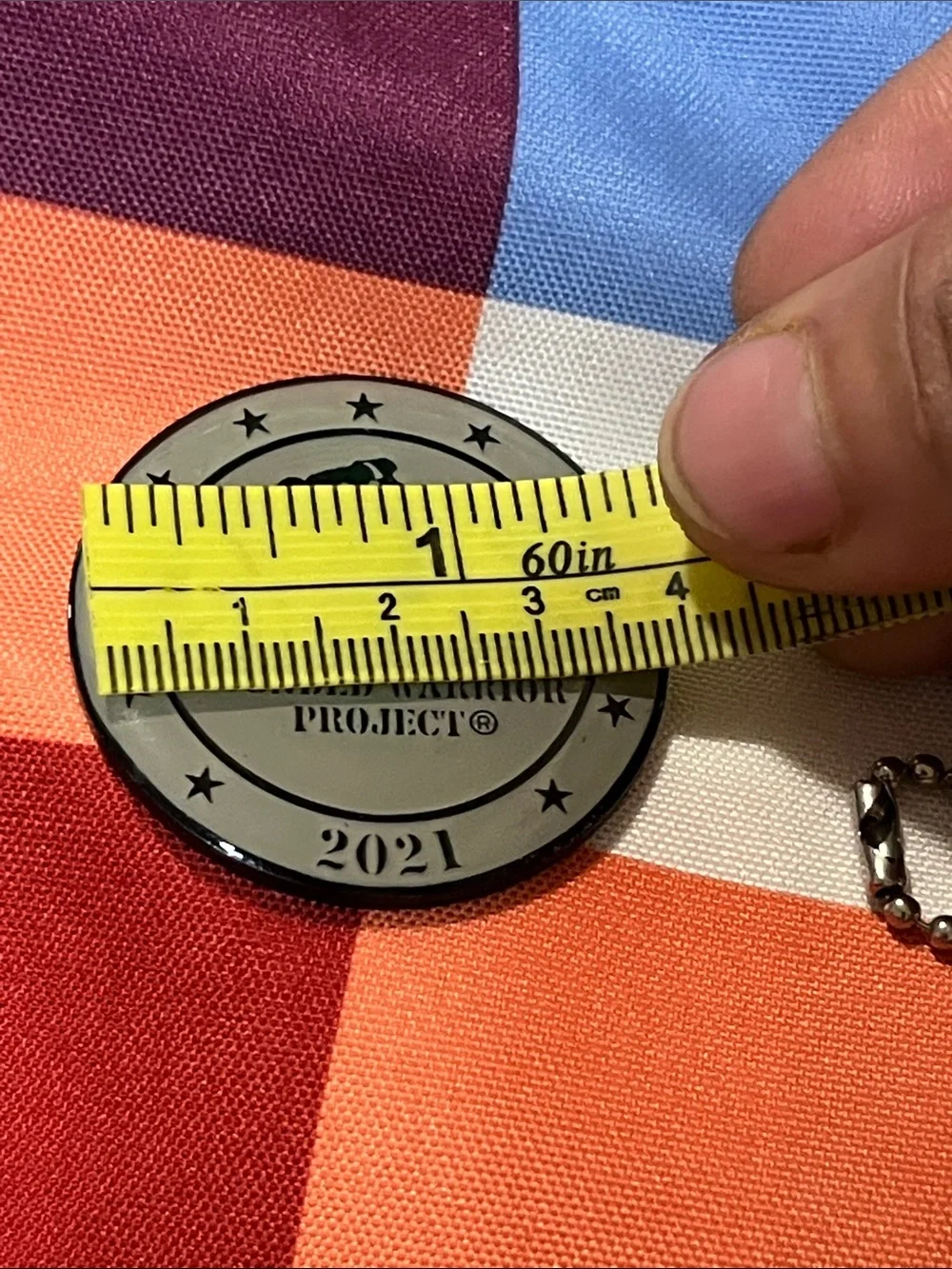 Wounded Warrior Project 2021 Gray Key & Card Holder with Ball Chain